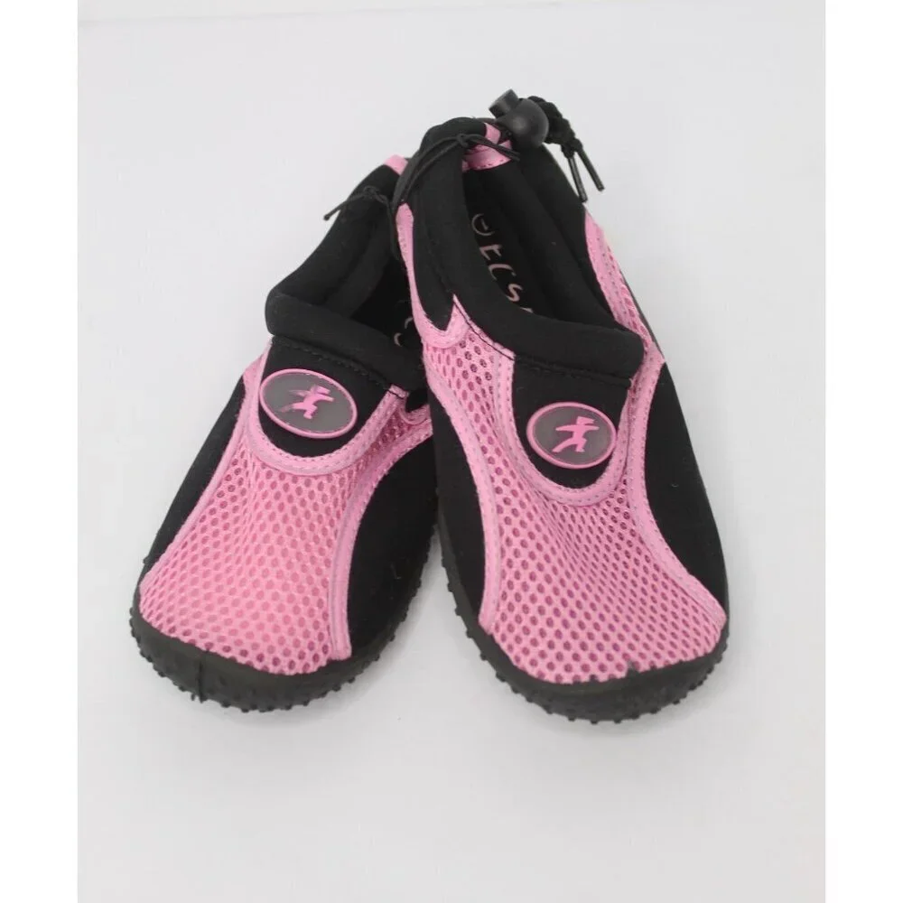 Ecsa Water Sports Shoes Girls Size 1 Pink Black Slip On Mesh Summer‎ Beach NWOB